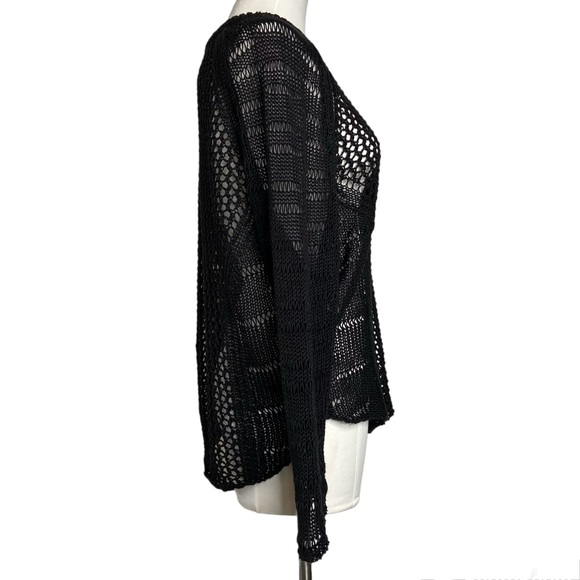 ZADIG & VOLTAIRE Black Linen Crochet Knit Sweater - Picture 3 of 16